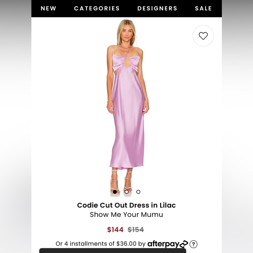 Show Me Your Mumu Codie Cut Out Dress in Lilac Luxe Satin
